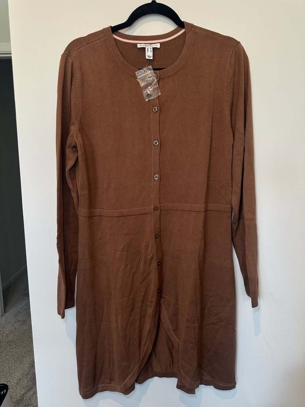 Fall Cotton Dress - Waffle Knit Clay Brown
